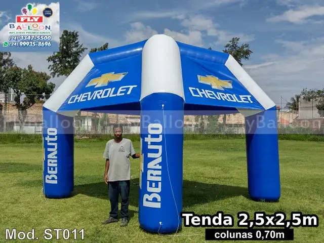 Estande inflável promocional para concessionária Berauto Chevrolet