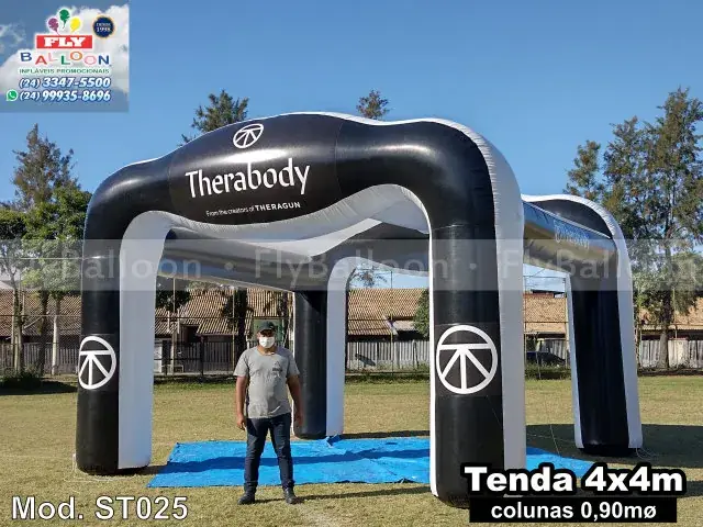 Stand inflável promocional para Therabody
