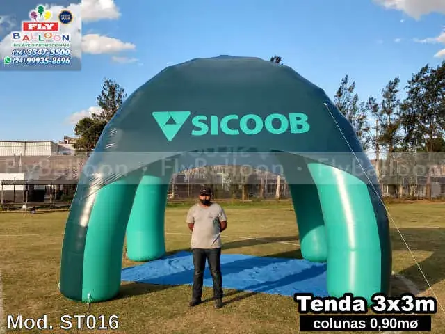 Tenda inflável personalizada para cooperativa Sicoob